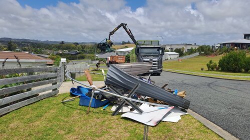 Tornado damaged waste disposal